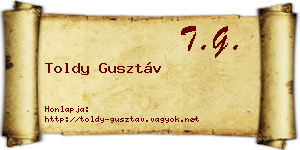 Toldy Gusztáv névjegykártya